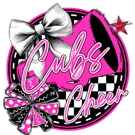 Cubs Circle Cheer Design-Pink