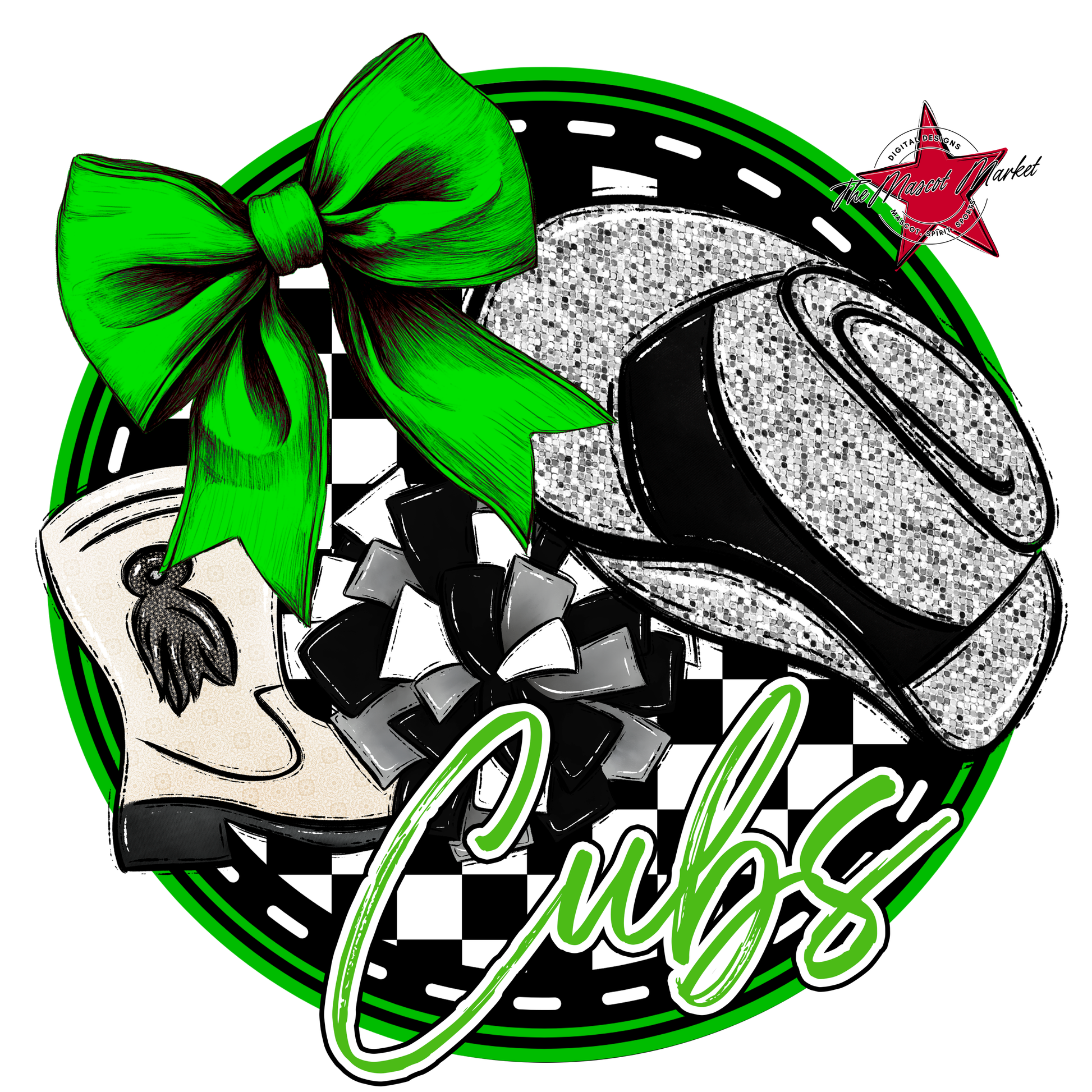 Cubs Circle Drillteam Design-Bright Green
