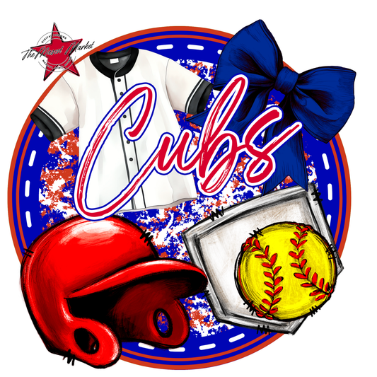 Cubs Circle Softball Design-Blue-Red