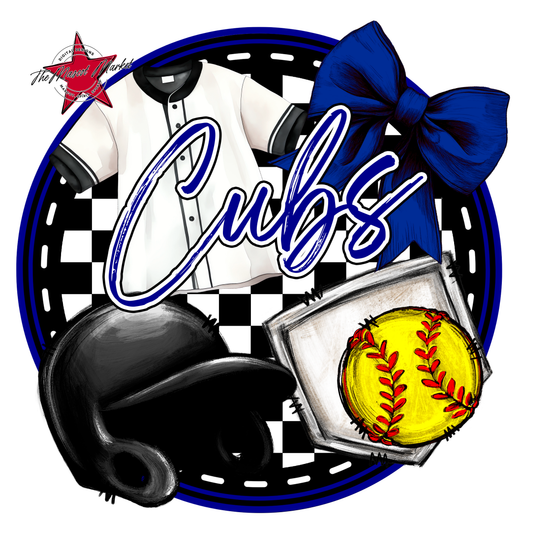 Cubs Circle Softball Design-Blue