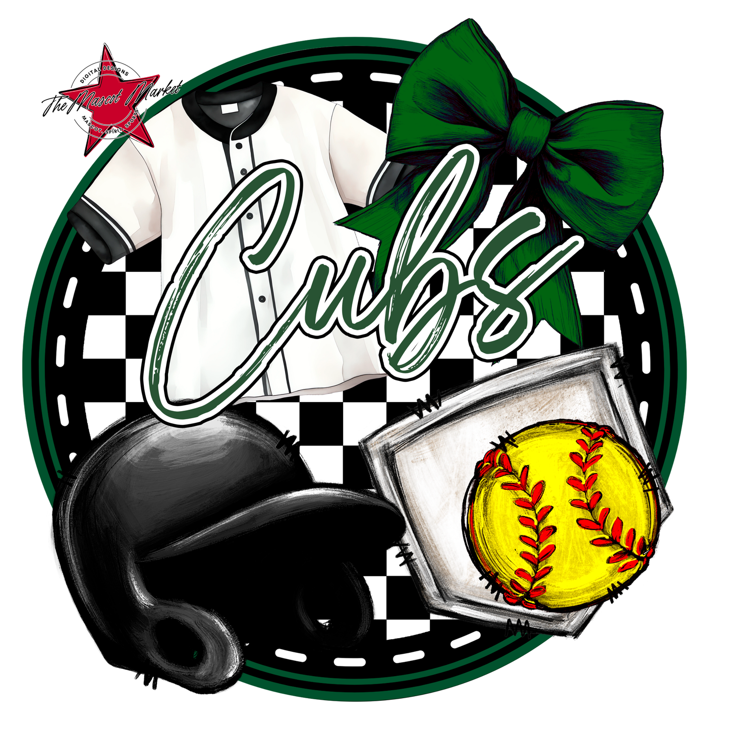 Cubs Circle Softball Design-Green