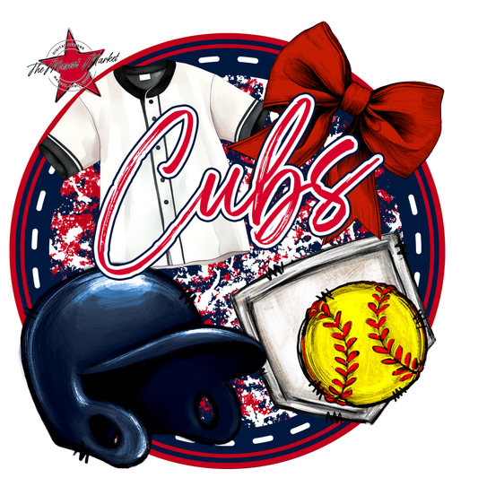 Cubs Circle Softball Design-Navy-Red