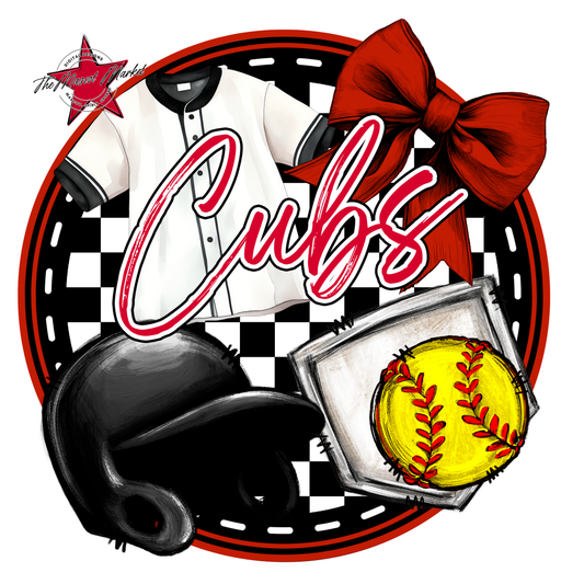 Cubs Circle Softball Design-Red
