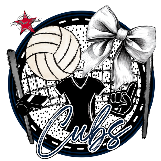 Cubs Circle Volleyball Design-Navy