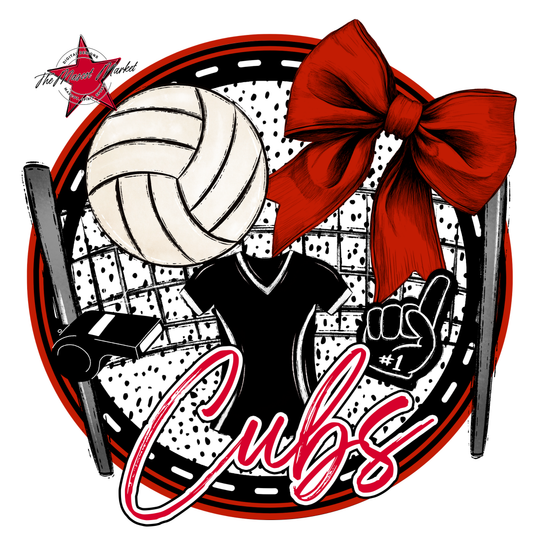 Cubs Circle Volleyball Design-Red