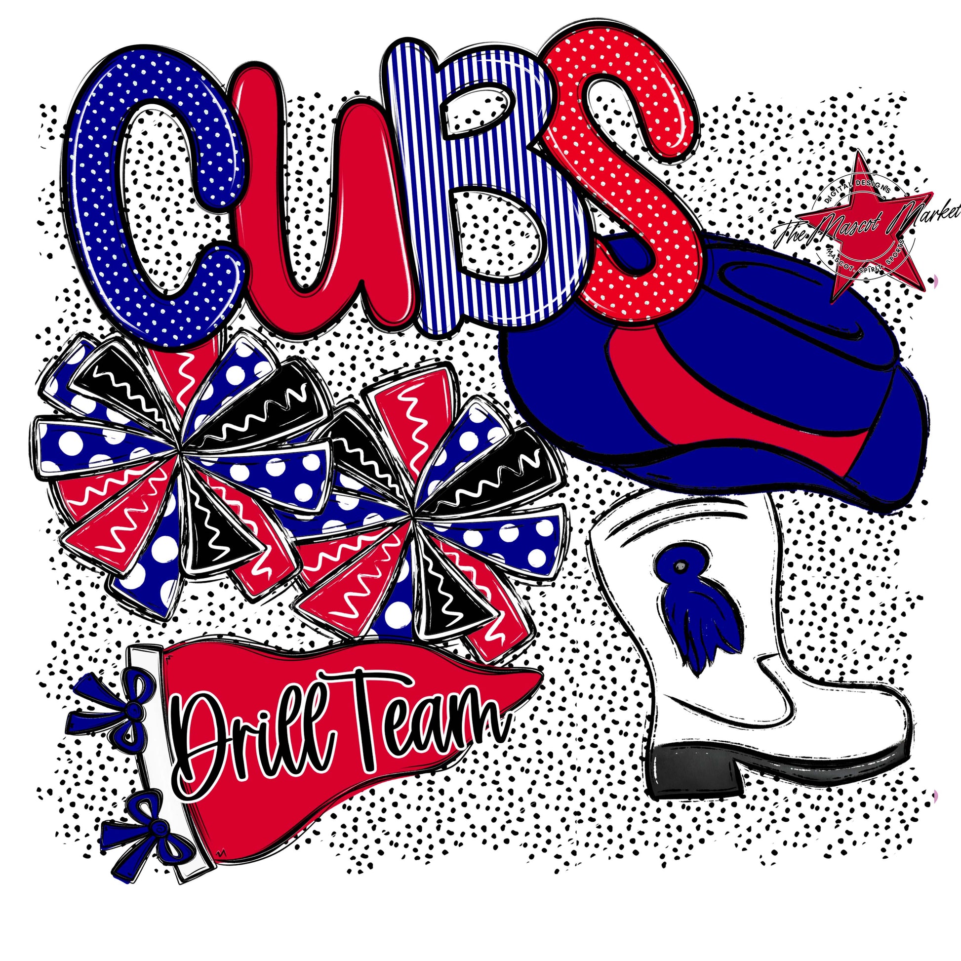 Cubs Drillteam Spirit-Blue & Red