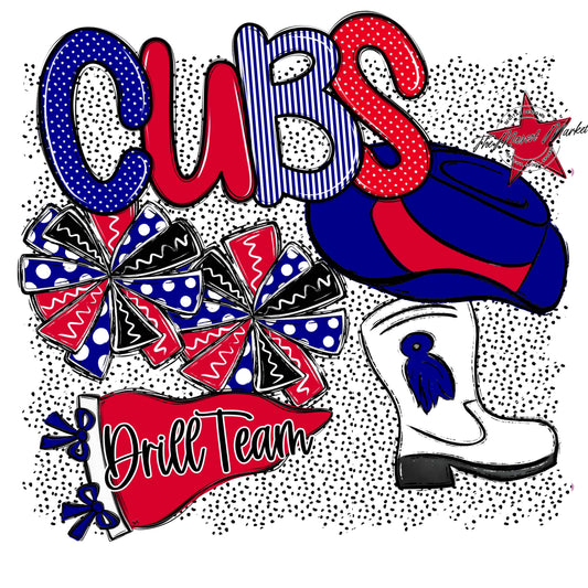 Cubs Drillteam Spirit-Blue & Red