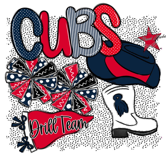 Cubs Drillteam Spirit-Navy & Red