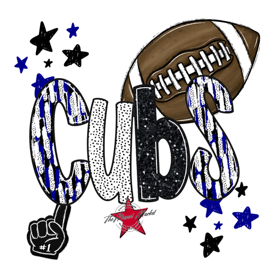 Cubs Football Scrape-Blue