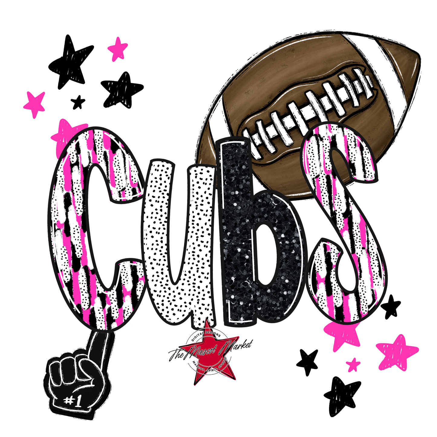 Cubs Football Scrape-Pink
