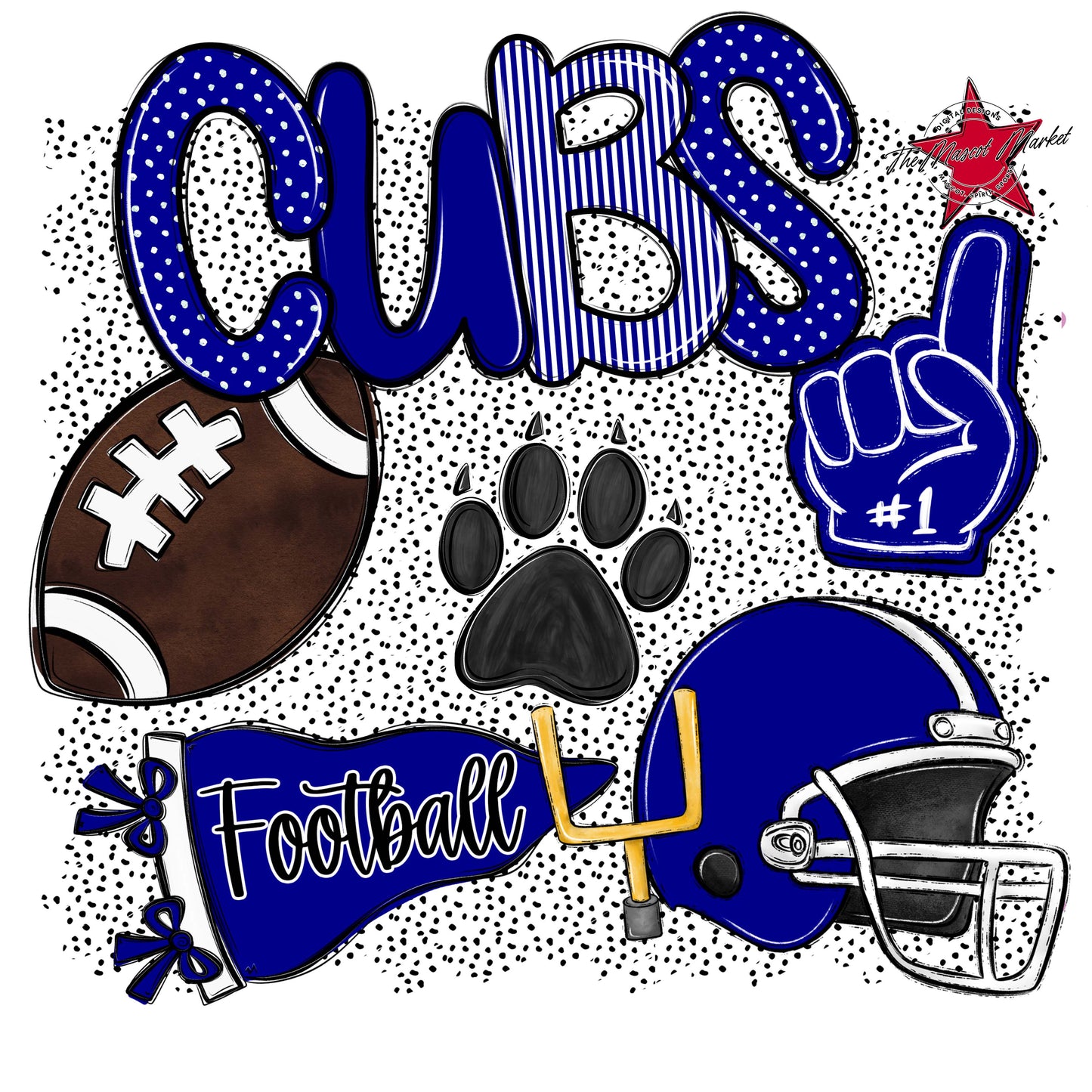 Cubs Football Spirit-Blue