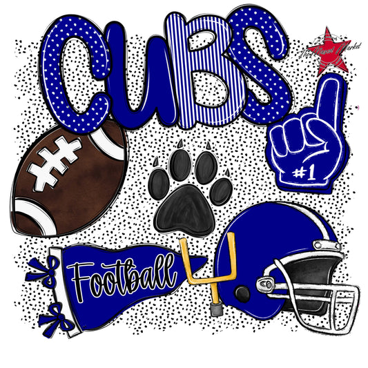 Cubs Football Spirit-Blue