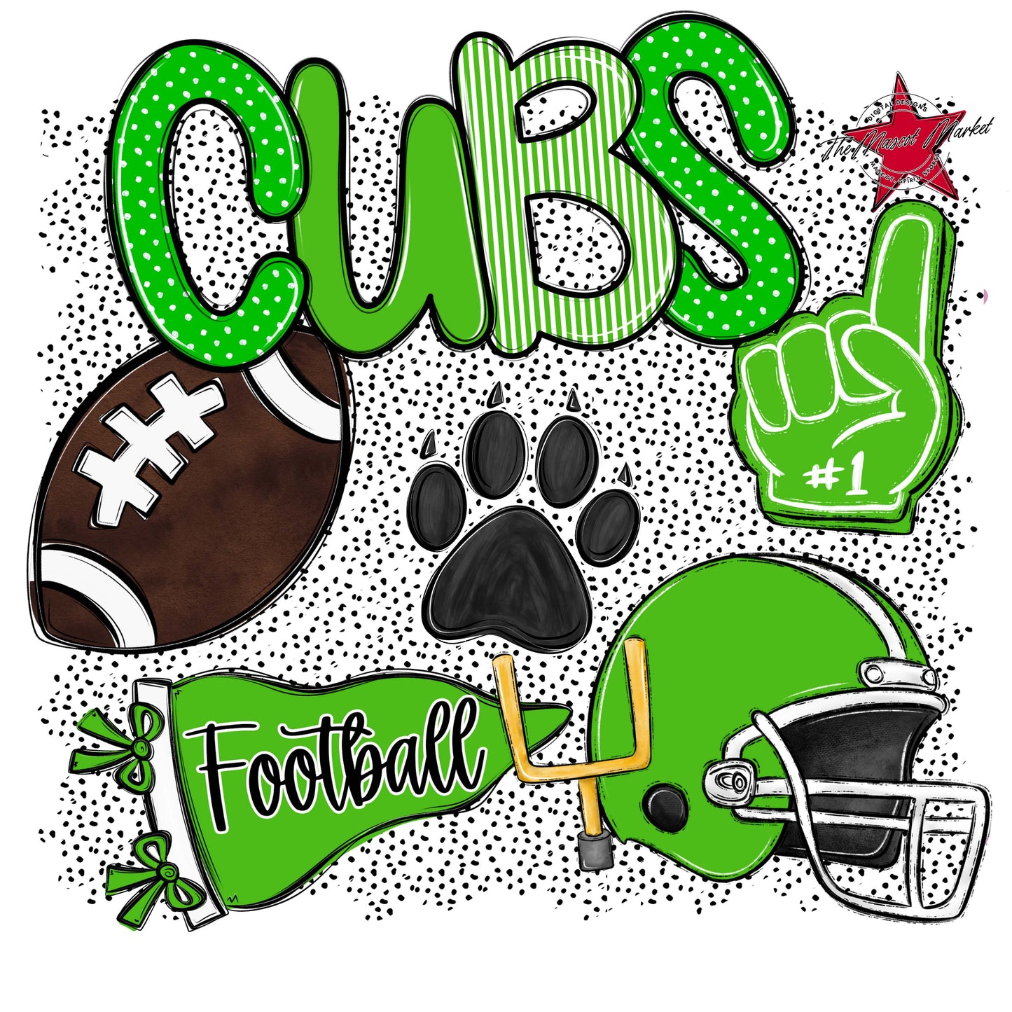 Cubs Football Spirit-Bright Green