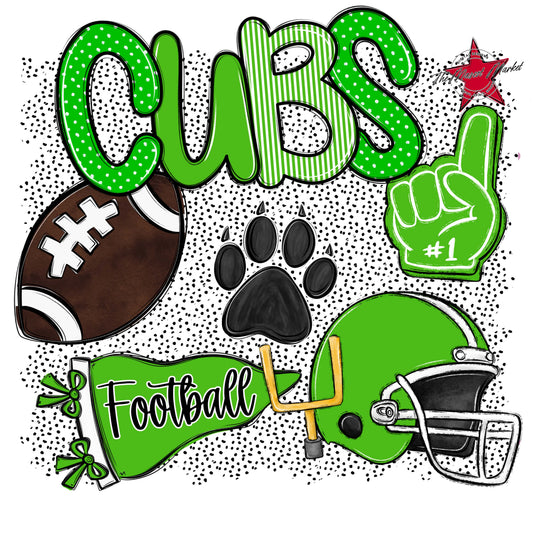 Cubs Football Spirit-Bright Green