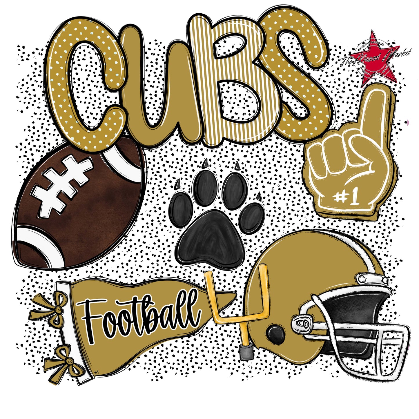 Cubs Football Spirit-Gold