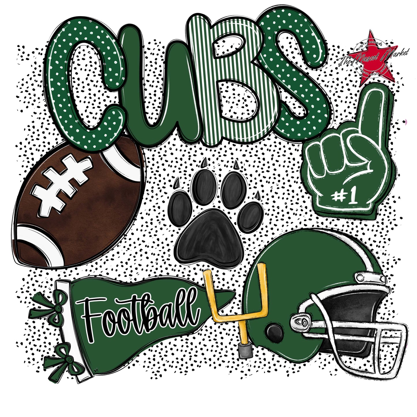 Cubs Football Spirit-Green