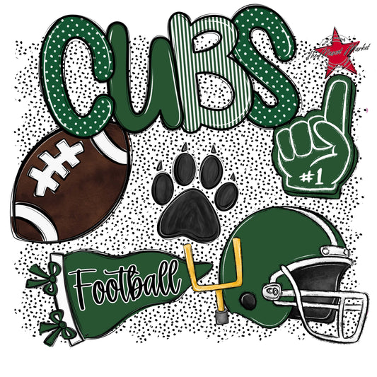 Cubs Football Spirit-Green