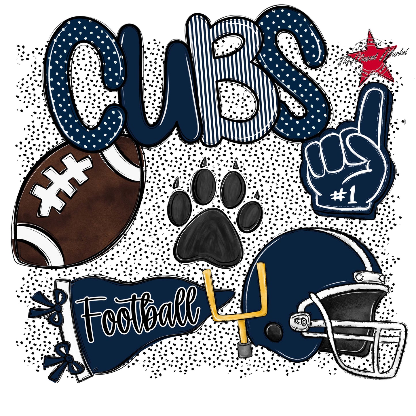 Cubs Football Spirit-Navy