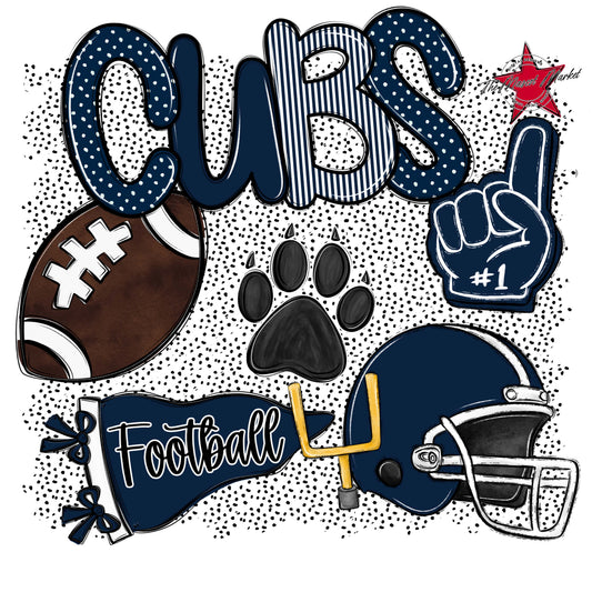 Cubs Football Spirit-Navy
