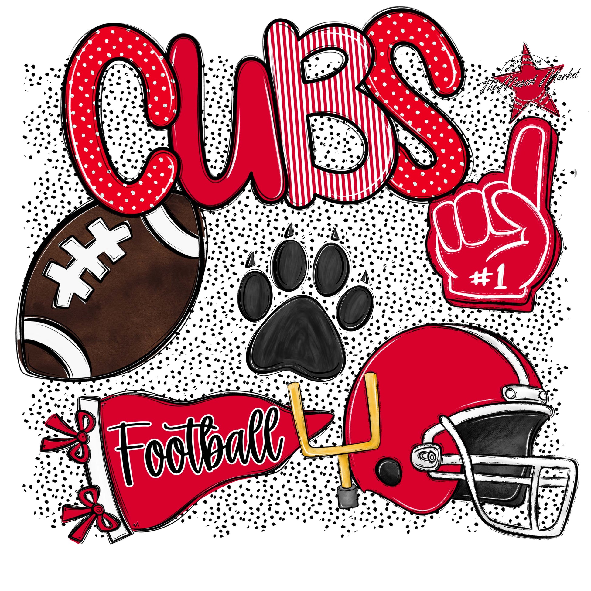Cubs Football Spirit-Red
