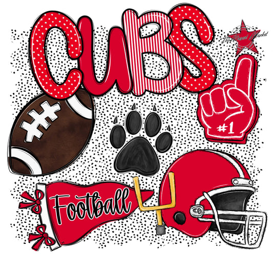 Cubs Football Spirit-Red