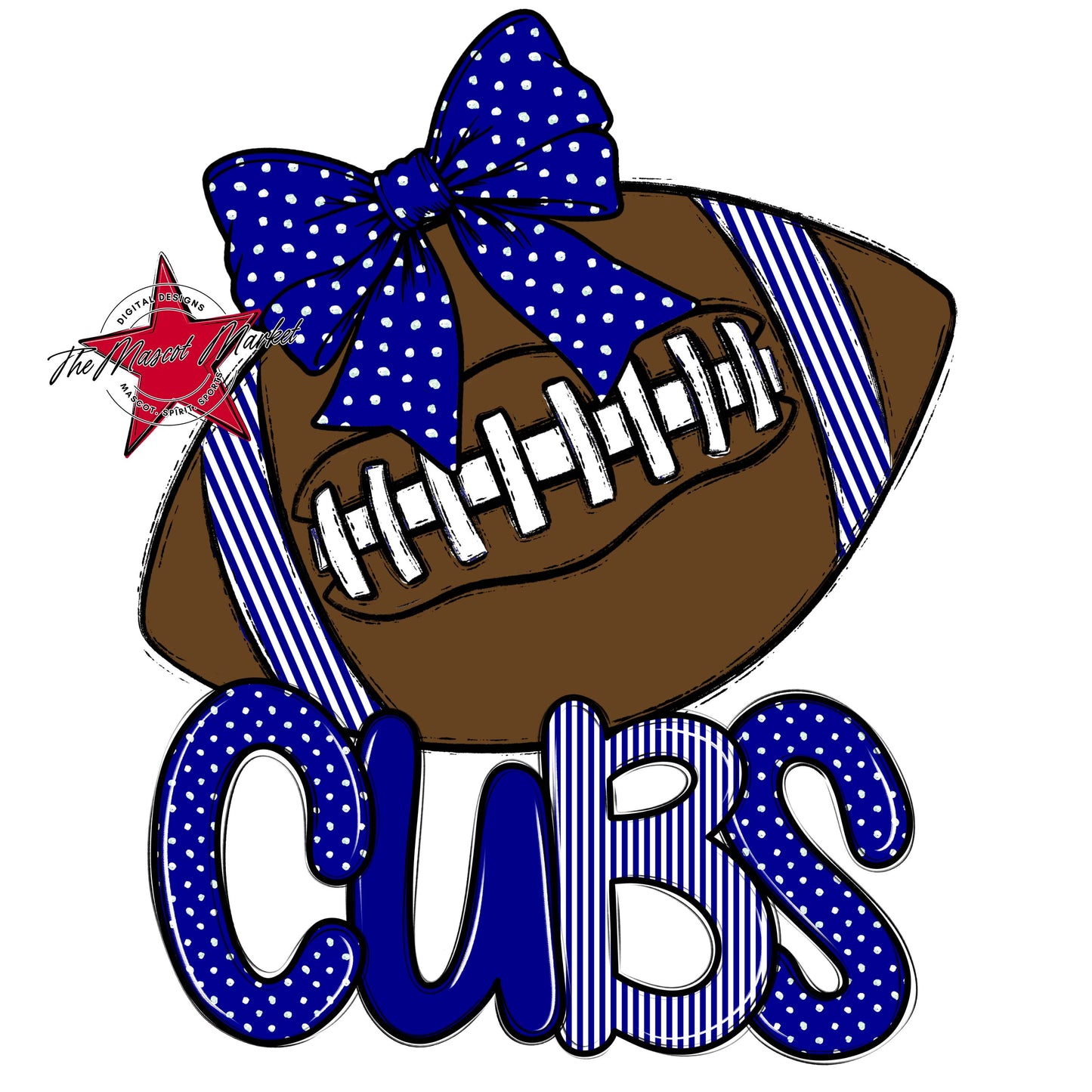 Cubs Football Spirit Design-Blue