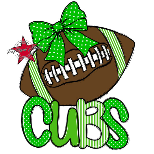 Cubs Football Spirit Design-Bright Green