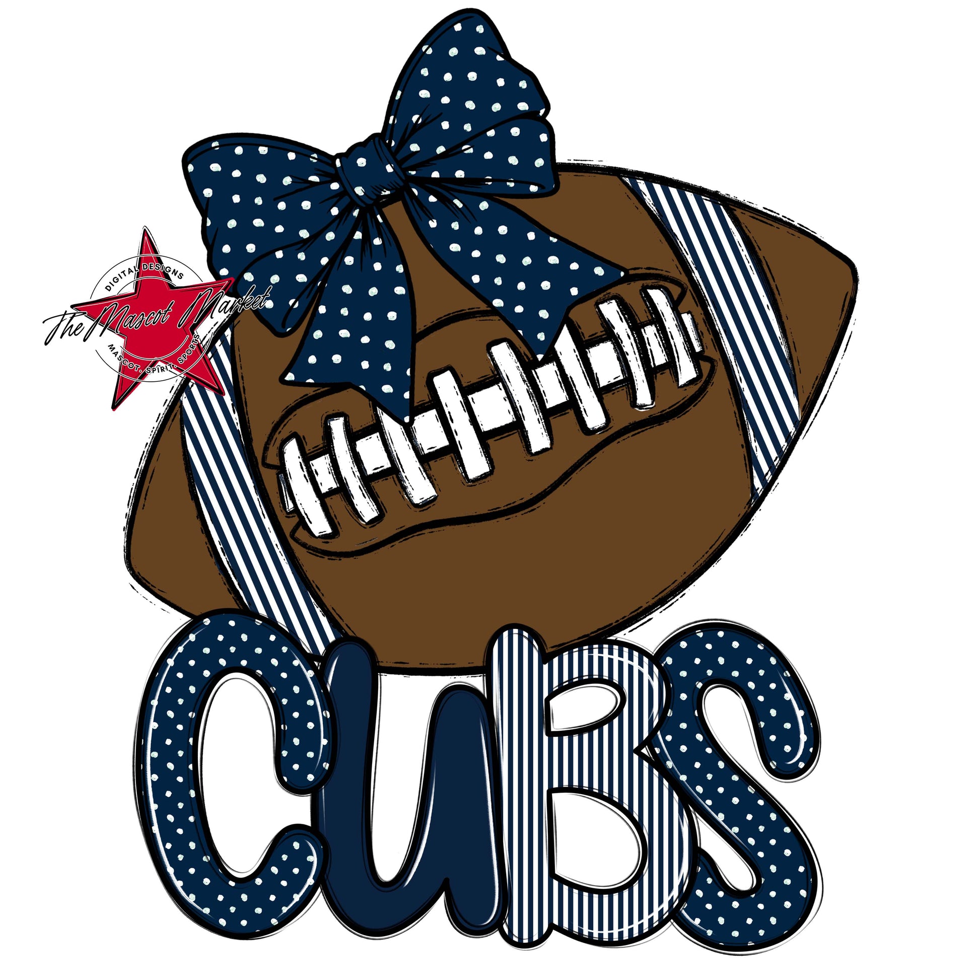 Cubs Football Spirit Design-Navy