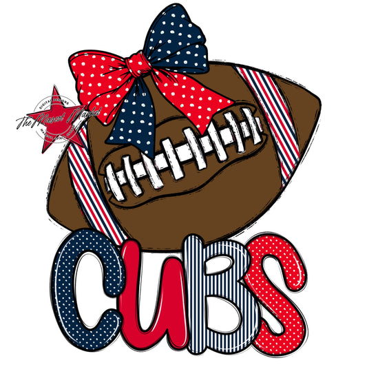 Cubs Football Spirit Design-Navy & Red