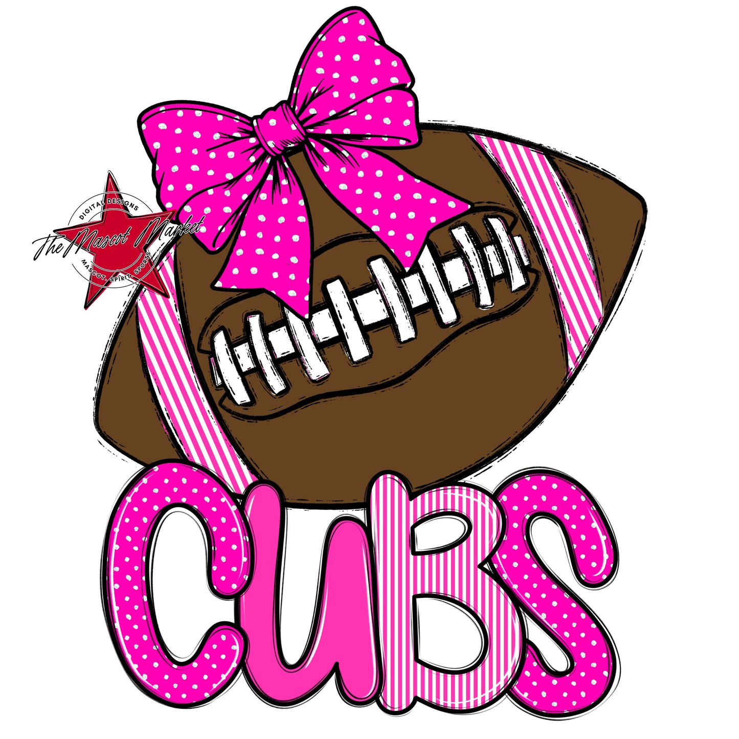 Cubs Football Spirit Design-Pink