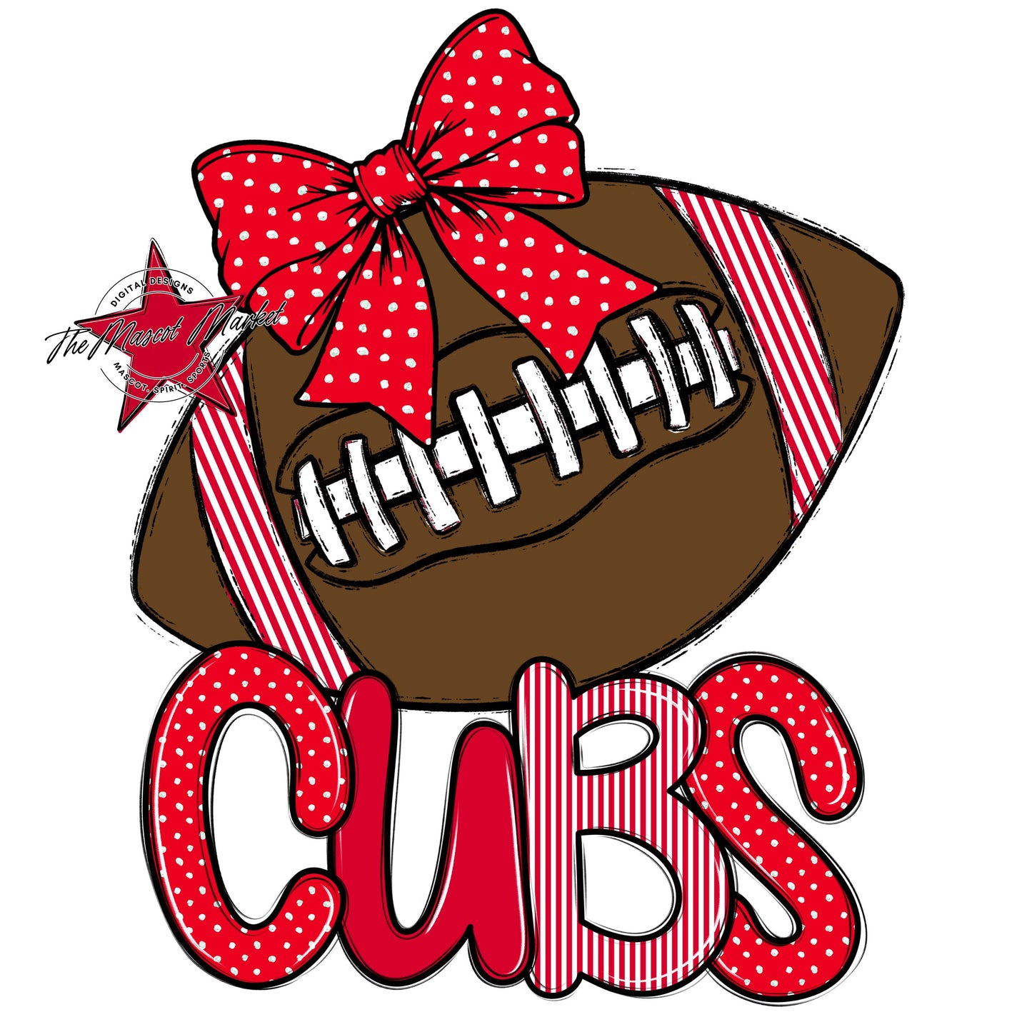 Cubs Football Spirit Design-Red