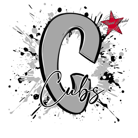 Cubs Mascot Splatter-Grey