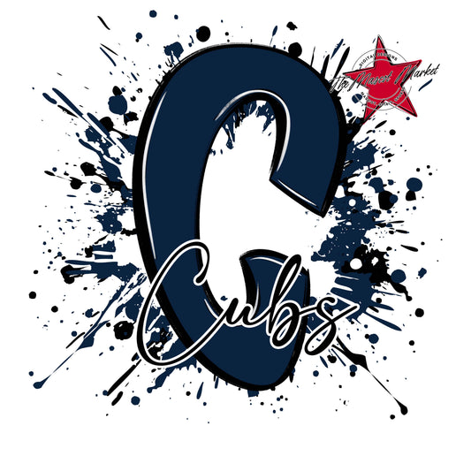 Cubs Mascot Splatter-Navy