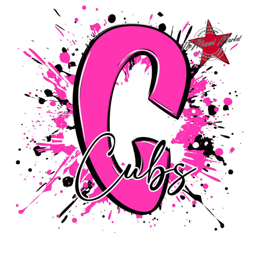 Cubs Mascot Splatter-Pink