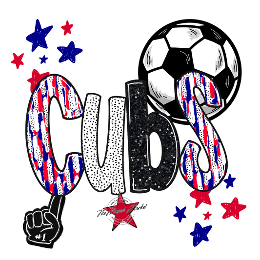 Cubs Soccer Scrape-Blue-Red