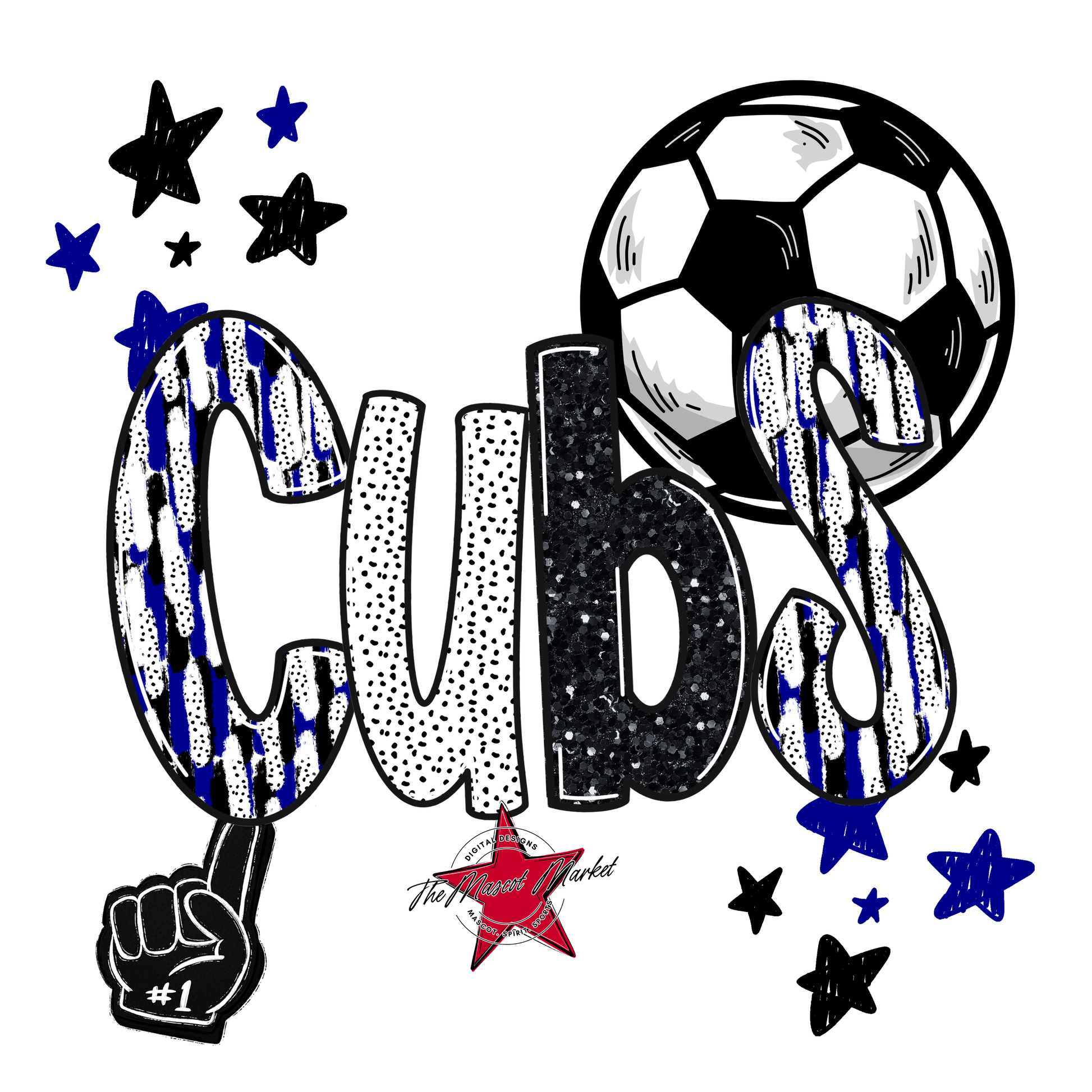 Cubs Soccer Scrape-Blue
