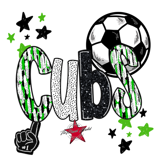 Cubs Soccer Scrape-Bright Green