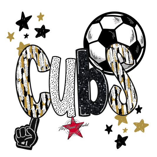 Cubs Soccer Scrape-Gold