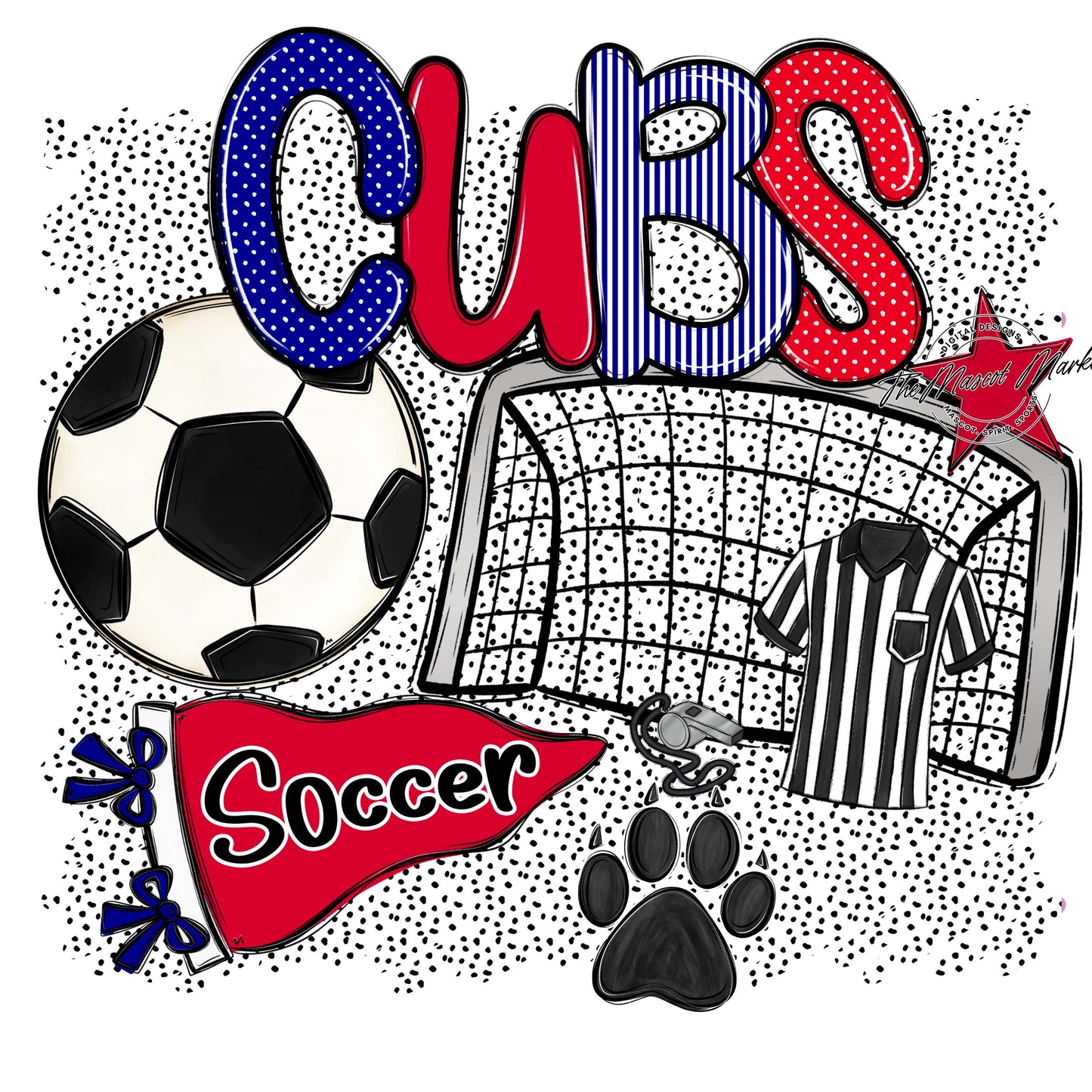 Cubs Soccer Spirit-Blue & Red