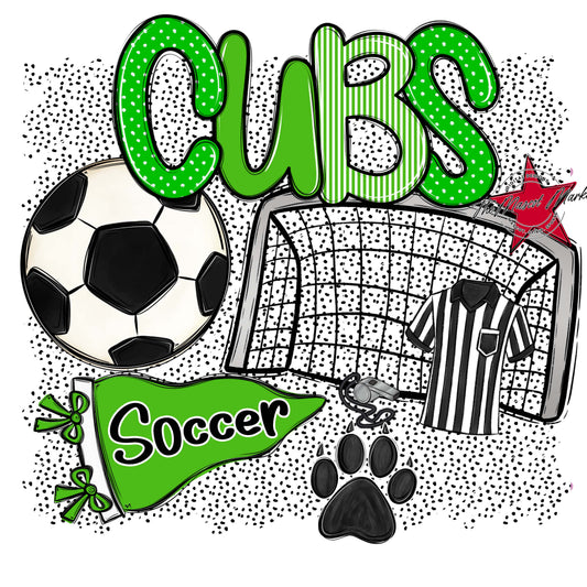 Cubs Soccer Spirit-Bright Green