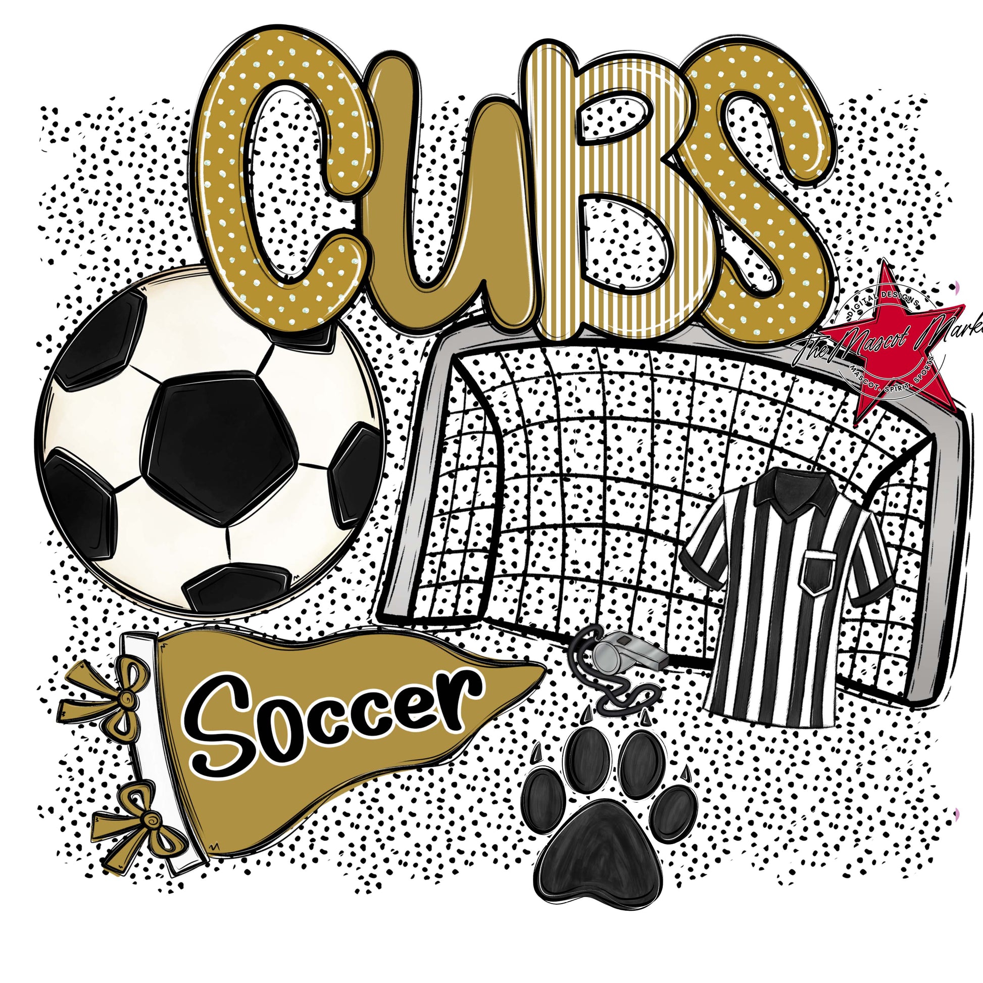 Cubs Soccer Spirit-Gold