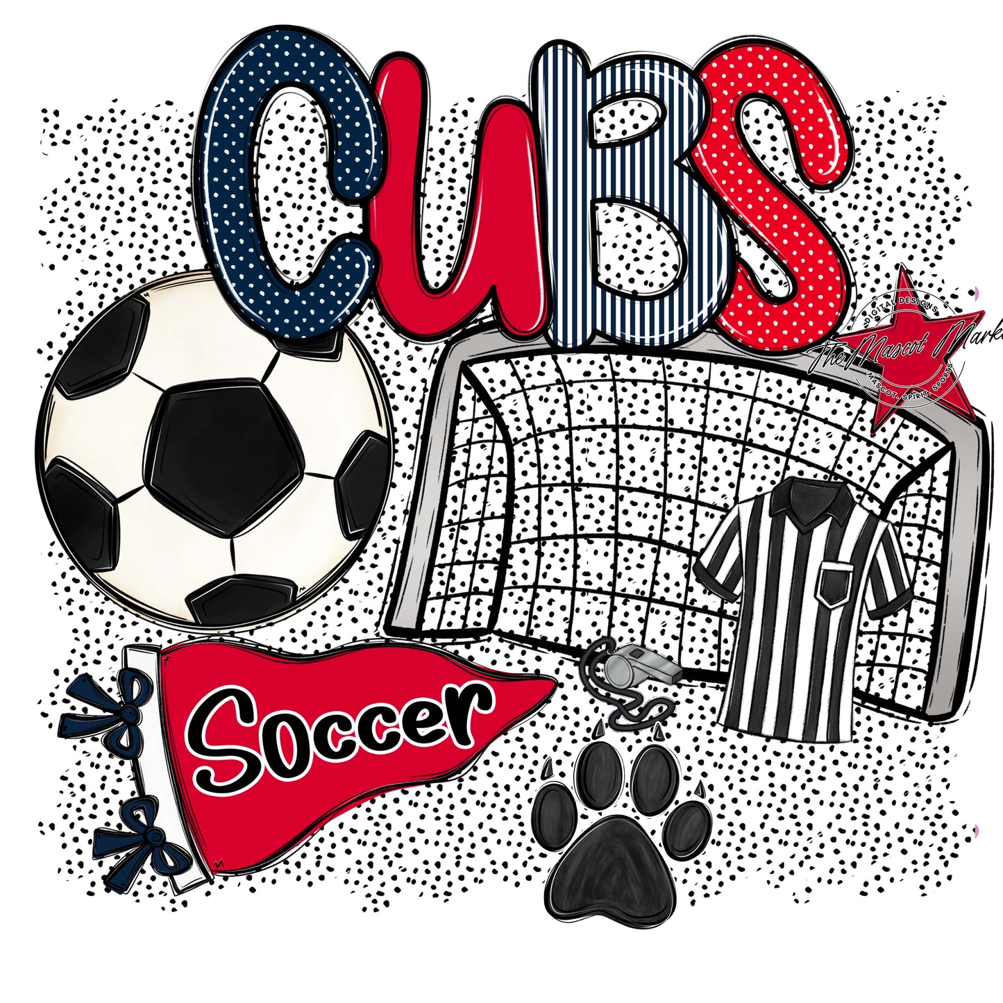 Cubs Soccer Spirit-Navy & Red