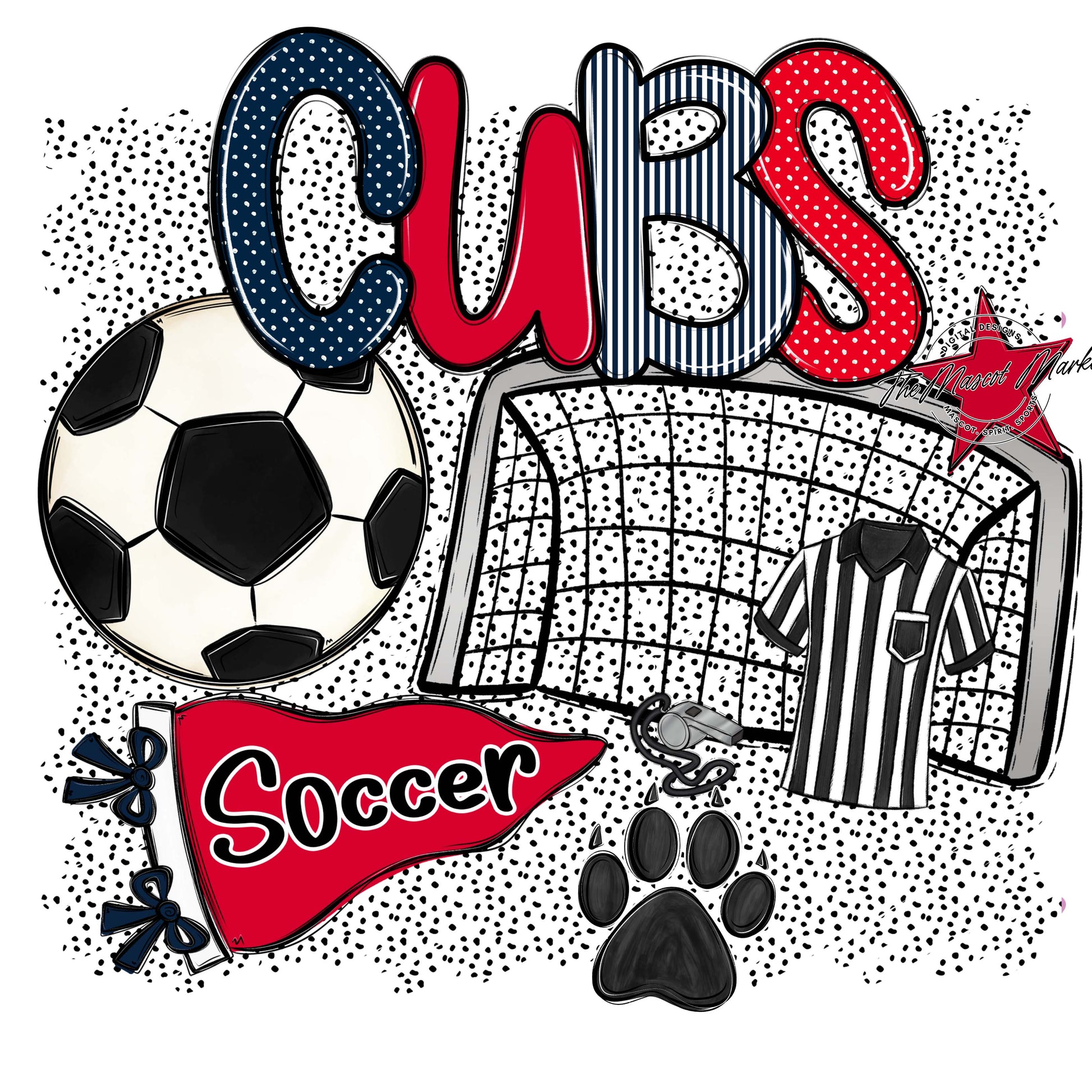 Cubs Soccer Spirit-Navy & Red