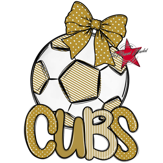 Cubs Soccer Spirit Design-Gold