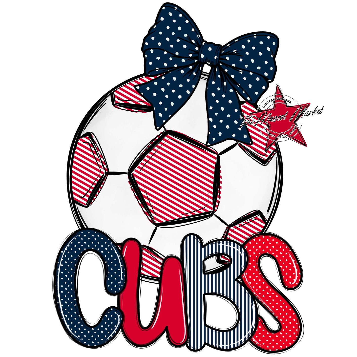 Cubs Soccer Spirit Design-Navy & Red
