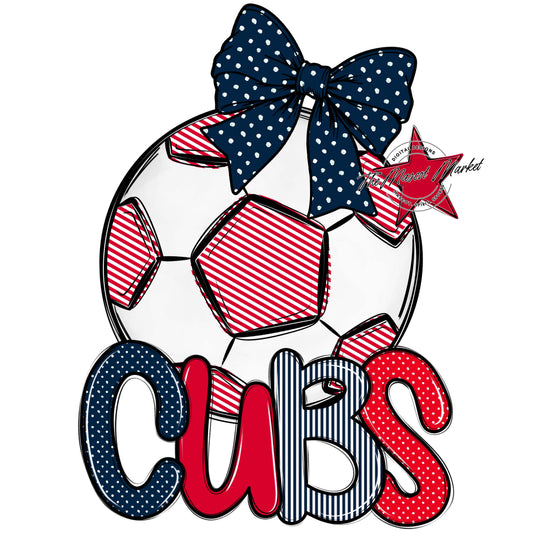 Cubs Soccer Spirit Design-Navy & Red