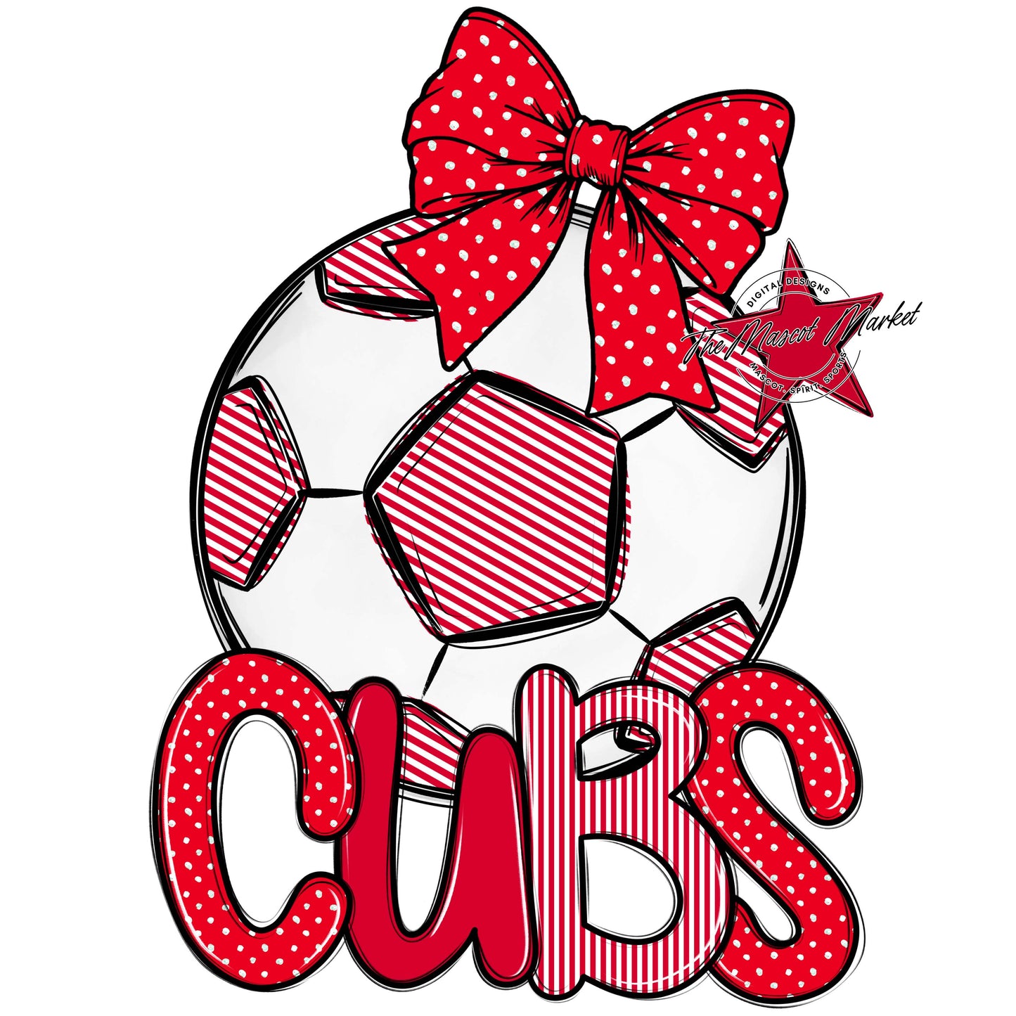 Cubs Soccer Spirit Design-Red