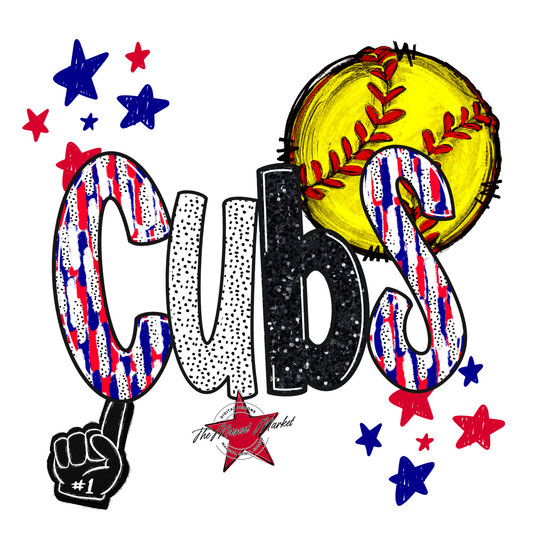 Cubs Softball Scrape-Blue-Red