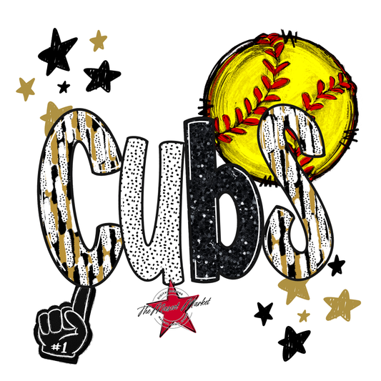 Cubs Softball Scrape-Gold