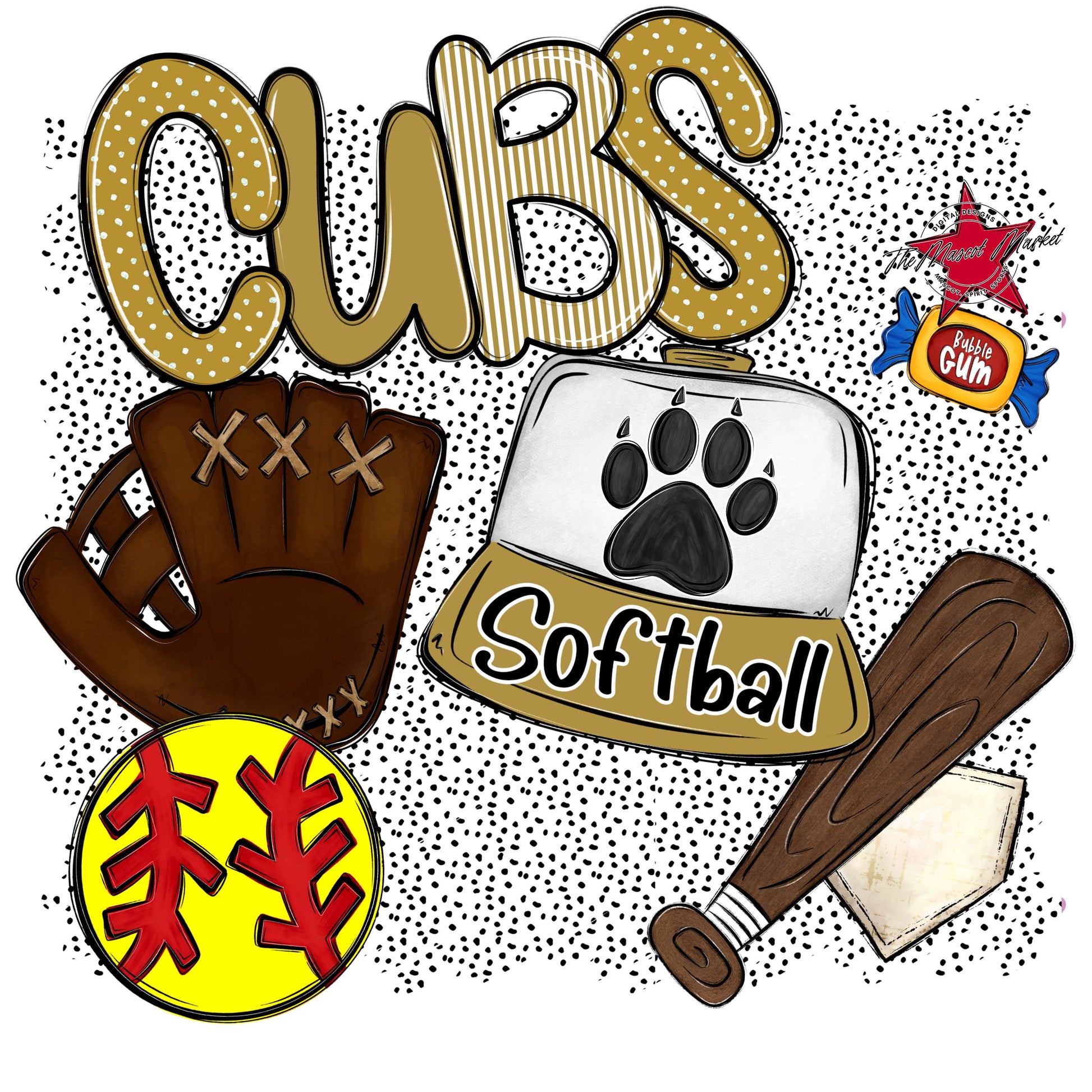 Cubs Softball Spirit-Gold